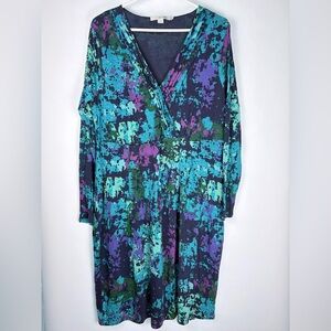 Boden Multicolor Abstract Print Jersey Dress Size 14